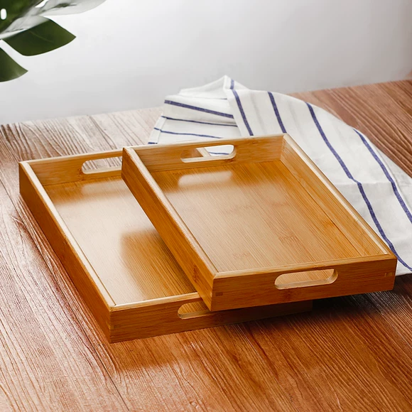 Nhật Bản phong cách tối pallet gỗ rắn khay gỗ hình chữ nhật khay gỗ rắn khay gỗ khay đĩa khay nướng thịt nướng khay - Tấm đồ dùng nhà bếp bằng gỗ