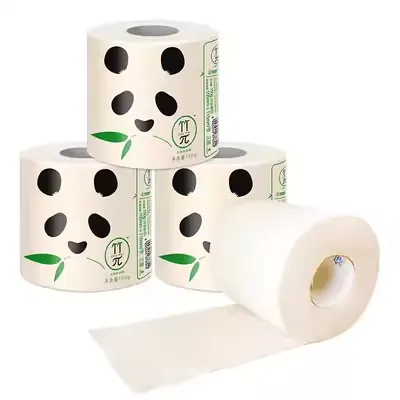 Giấy cuộn tre bánh tre π khăn giấy 3 lớp hộ gia đình bột tre lõi tự nhiên giấy vệ sinh