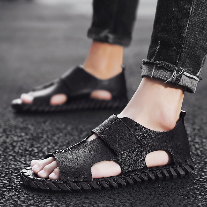 Giày sandal nam Châu Âu mùa hè 2019 Giày đi biển Việt Nam Phiên bản Hàn Quốc của xu hướng thể thao sandal da nam mùa hè - Giày thể thao / sandles dép bitis nam quai hậu