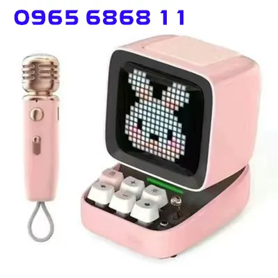 Loa bluetooth hình pc cổ điển có nút bấm kèm micro hát karaoke gia đình mini loa nhận cuộc gọi bằng giọng nói thông minh 