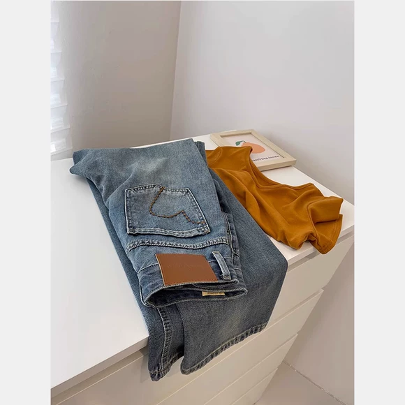 Quần dài 2019 xuân hè nữ eo cao đã mỏng quần jeans lửng lửng lửng lửng quần lửng nữ sinh nóng bỏng - Quần jean