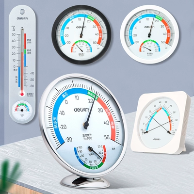 Nhiệt kế điện tử Deli gia dụng trong nhà Máy đo nhiệt độ và độ ẩm có độ chính xác cao Nhiệt kế treo tường phòng bé