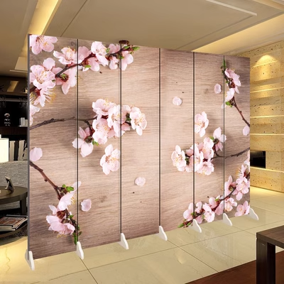 Màu hồng lãng mạn gỗ anh đào bảng gấp màn hình phân vùng thời trang phòng khách hiên Thẩm mỹ viện YY neo nền tường