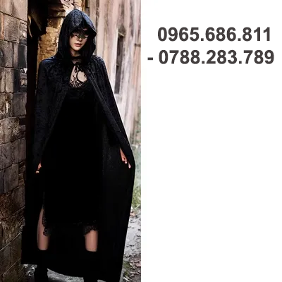 Trang phục Halloween dành cho người lớn nam nữ Áo choàng tử thần hiệu suất đen phù thủy áo choàng ma cà rồng quần áo căn phòng bí mật trang phục NPC halloween 2022 google