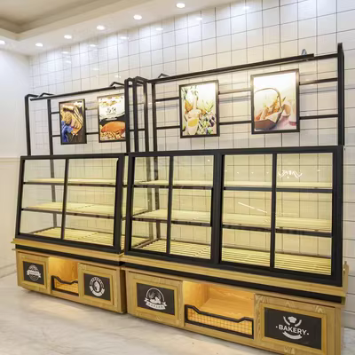 Tủ bánh mì tủ trưng bày tủ bánh mì kệ kệ bánh cửa hàng tủ trưng bày tủ gỗ rắn đảo tủ nhiều lớp bên tủ - Kệ / Tủ trưng bày