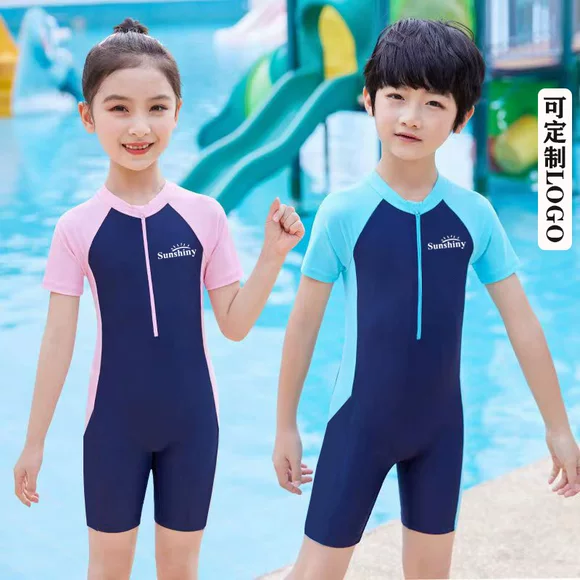 Đồ bơi cho bé gái Phiên bản tiếng Hàn của đồ bơi bé trai lớn dính liền - Đồ bơi trẻ em đồ bơi cho bé gái 12 tuổi