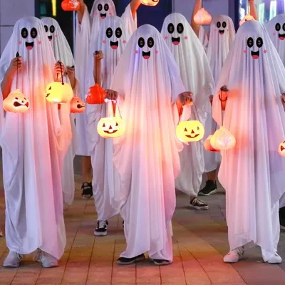 Tùy Chỉnh 
            Halloween Ma Trang Phục Trẻ Em Người Lớn Áo Choàng Ma Trắng Cosplay Bé Trai Quái Vật Quần Áo Áo Choàng Ngày Trẻ Em dracula halloween