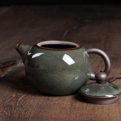 Long Tuyền celadon thủ công sắt lốp ấm trà gốm kungfu bộ đá nứt đơn nồi Ge lò với bộ lọc trà - Trà sứ
