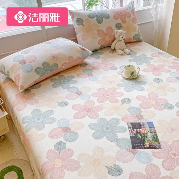Bộ đồ giường bằng vải bông Bộ chăn ga gối đơn 	ga giường bo chun