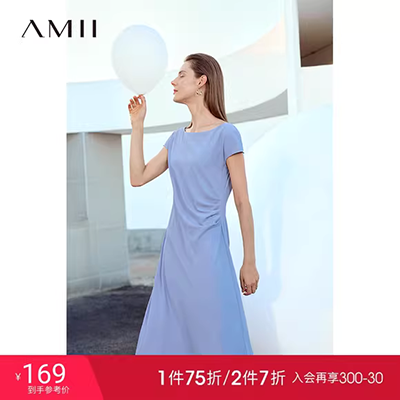 Mới vòng cổ văn học váy nữ mùa hè eo là mỏng một từ váy ngắn mỏng người đàn ông nhỏ cao chi váy xoè ngắn