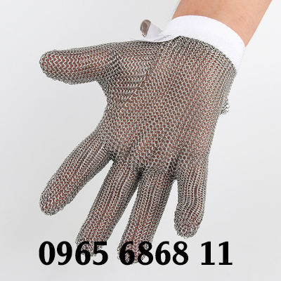 Găng tay chống cắt chất liệu kim loại thép chống gỉ găng tay lưới thép chống đâm thủng thoáng khí gang tay vai bat