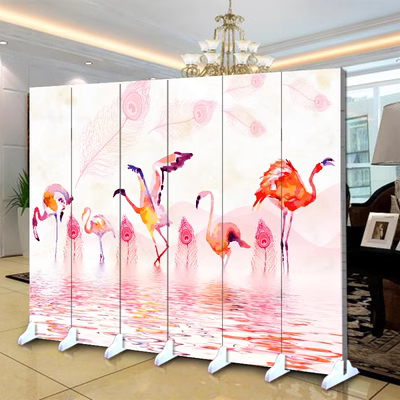 Đơn giản 3d Flamingo Nền tươi Tường gấp màn hình Phân vùng Thời trang Phòng khách Lối vào Beauty Office Hotel