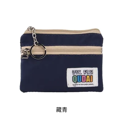 Ví đựng tiền 2 lớp đơn giản Nhật Bản mini chống nước học sinh tiểu học nam nữ đeo chìa khóa tai nghe túi đựng thẻ ví vải đựng tiền xu