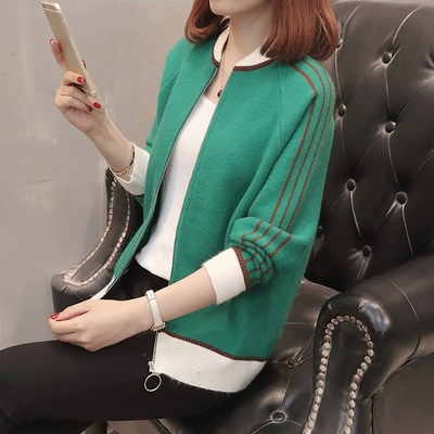 Đầu xuân mới dành cho nữ phiên bản Hàn Quốc 2019 áo len gió lười nữ lỏng lẻo dây kéo giản dị áo len nữ áo len - Cardigan áo khoác len nữ ngắn