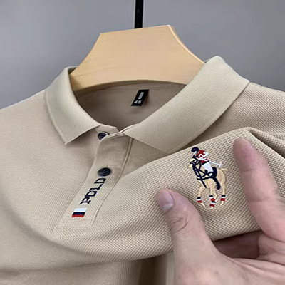 Thương hiệu thủy triều đơn giản Edison Chen Wu Yifan với cùng một đoạn áo sơ mi POLO áo thun ngắn tay thêu tình yêu nam thủy triều siêu lửa