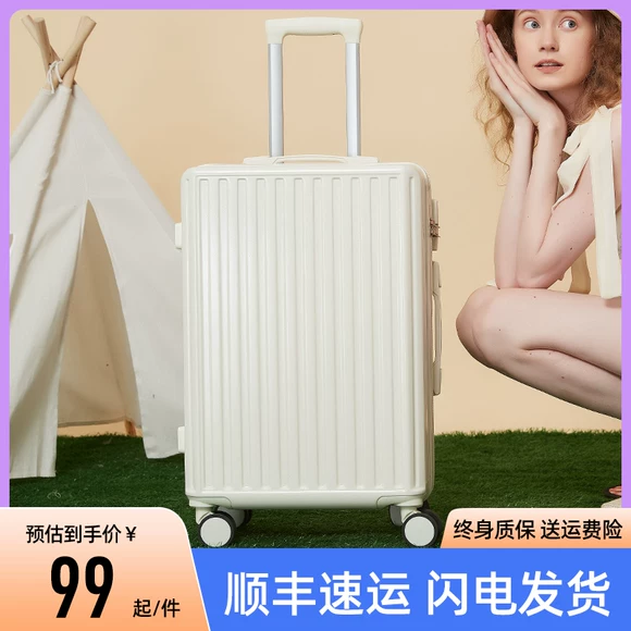 Trường hợp xe đẩy retro vali phổ bánh xe 24 inch vali học sinh nữ 26 khung nhôm hộp mật khẩu túi hành lý nam