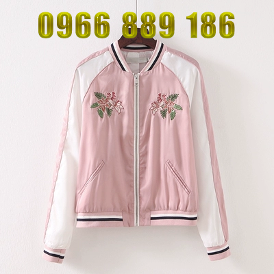 Hui Yi Ge đầu mùa thu dài tay cổ áo cổ áo ngắn áo len Hàn Quốc thường thêu đồng phục bóng chày coat lão hóa của phụ nữ quần áo