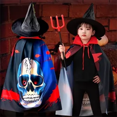 Halloween Áo Choàng Trẻ Em Trang Phục Cho Bé Trai Và Bé Gái Trình Diễn Trang Phục Ảo Thuật Gia Phù Thủy Phù Thủy Áo Choàng Công Chúa Bé Gái Trang Phục