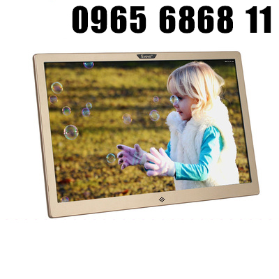 Khung ảnh kỹ thuật số chất liệu kim loại 15 inch hiển thị HD khung ảnh điện tử đám cưới