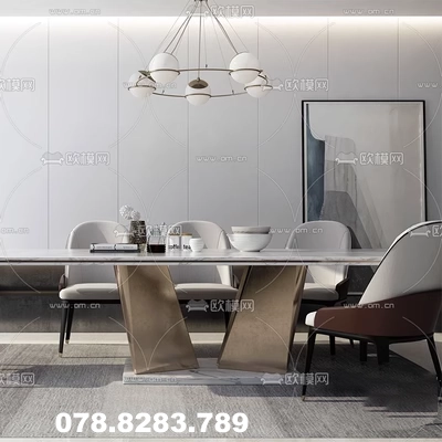 Hiện đại mới Trung Quốc rắn gỗ bàn ăn bàn ghế kết hợp hiện đại tối giản bàn hình chữ nhật đồ nội thất tùy chỉnh 573034 - Nội thất văn phòng